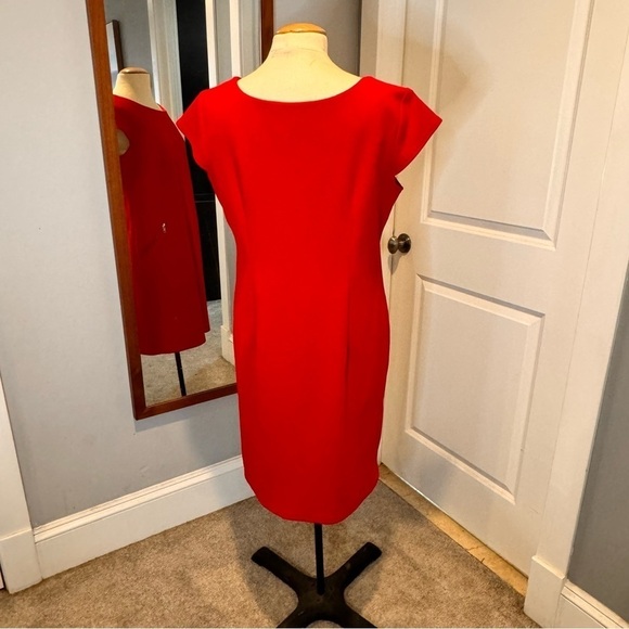 Covington Red cap sleeve midi dress size 14 - Picture 3 of 10